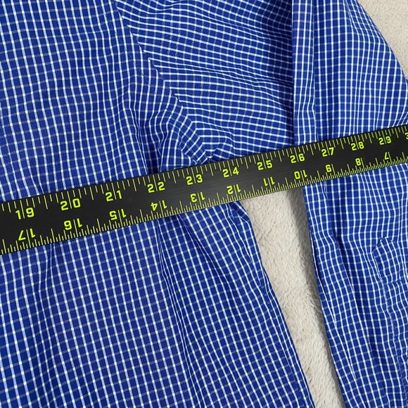 Van Heusen Mens Button-Up Shirts XL Blue Solid & Blue Check Pattern Classic Fit - Picture 9 of 16